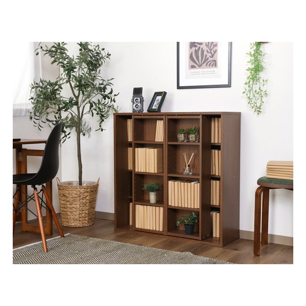 【新品・送料無料】ダブルスライドラック ブラウン Amazon.co.jp: 不二貿易 本棚 ダブルスライドラック 幅89×奥行29