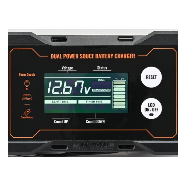 DAYTONA ディスプレイ付きバッテリー充電器 12V ディスプレイバッテリーチャージャー ポータブル電源対応｜株式