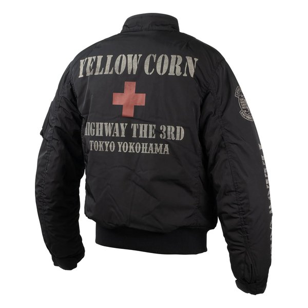 牛革 YELLOWCORN バイクジャケット ブラックランニングジャケット 浸る