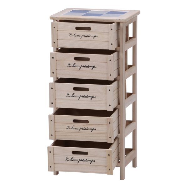 e-zoa.com｜[不二貿易(フジボウエキ)] 木製5段ボックス 桐 高さ82cm