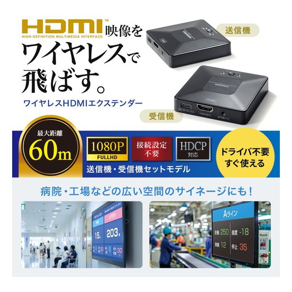 SANWA SUPPLY (サンワサプライ)] ワイヤレスHDMIエクステンダー（最大