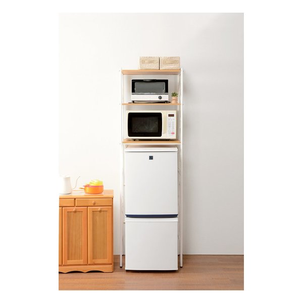 e-zoa.com｜[萩原 (ハギハラ)] 冷蔵庫ラック(ホワイト) 幅58cm