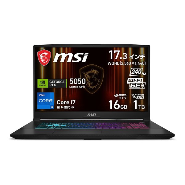 MSI (エムエスアイ)] ゲーミングノートPC Katana 17 HX B14W ブラック