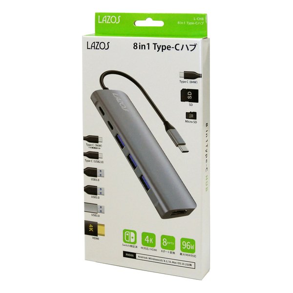 e-zoa.com｜[lazos (ラゾス)] TypeC変換アダプター8in1 Switch