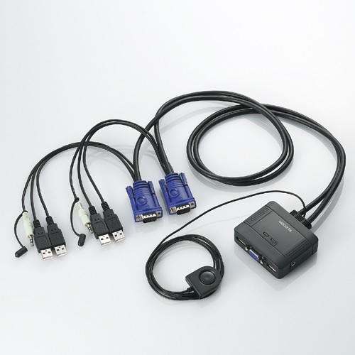 e-zoa.com｜[ELECOM (エレコム)] KVMスイッチ USB VGA スピーカー 手元